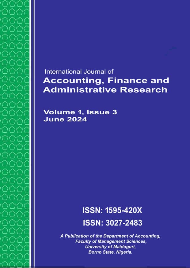 					View Vol. 1 No. 3 (2024): International Journal of Accounting, Finance, and Administrative Research
				